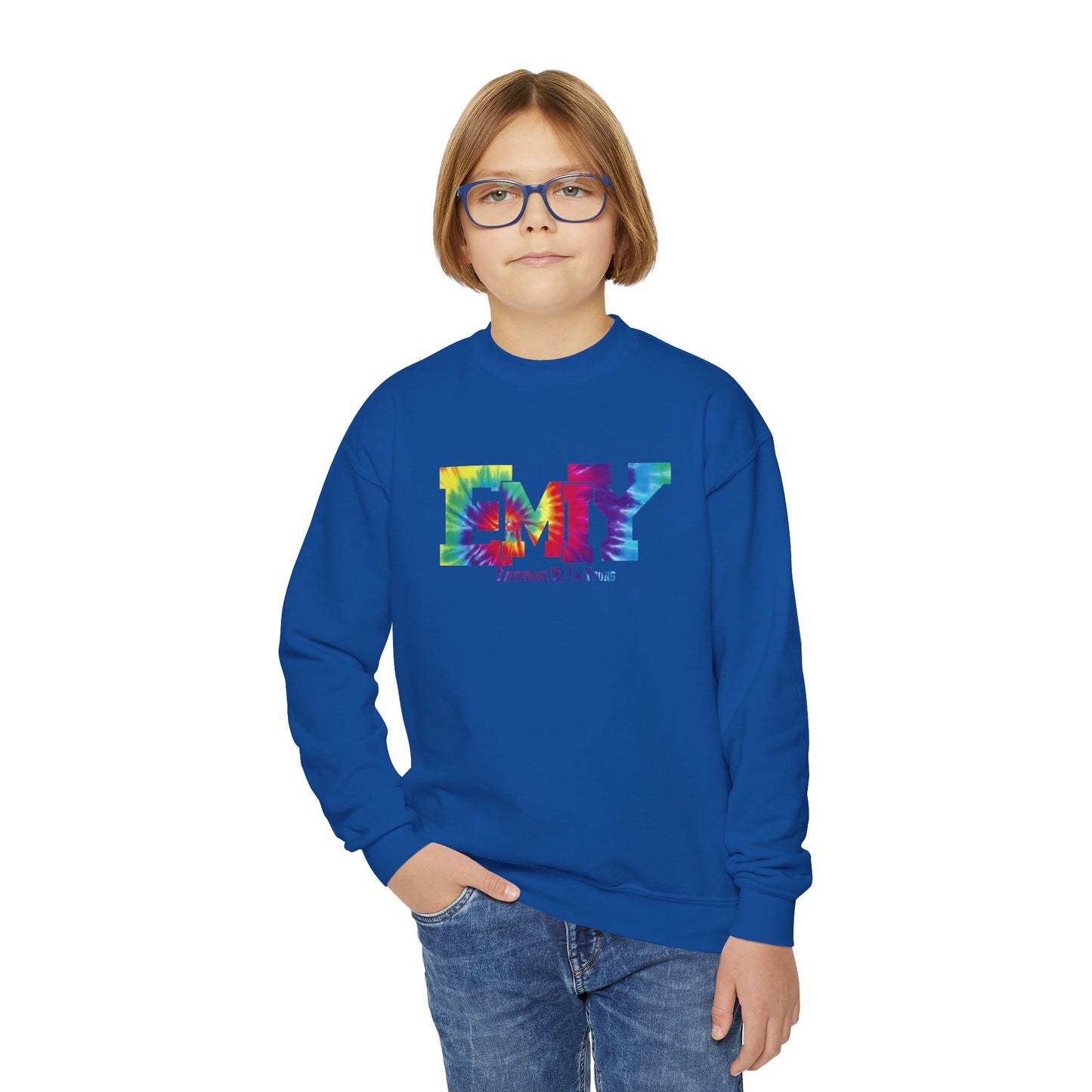 EMIY Youth Tie Die Crewneck Sweatshirt