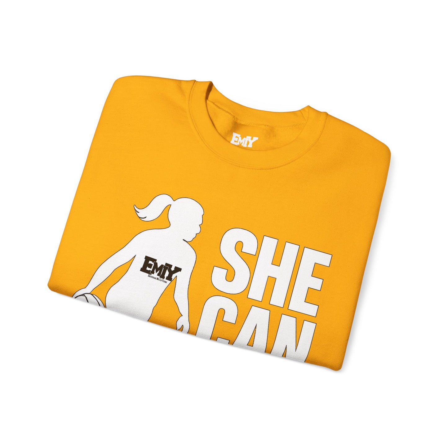 Empowering Sweatshirt: 'She Can Hoop Too' Unisex Fleece Crew