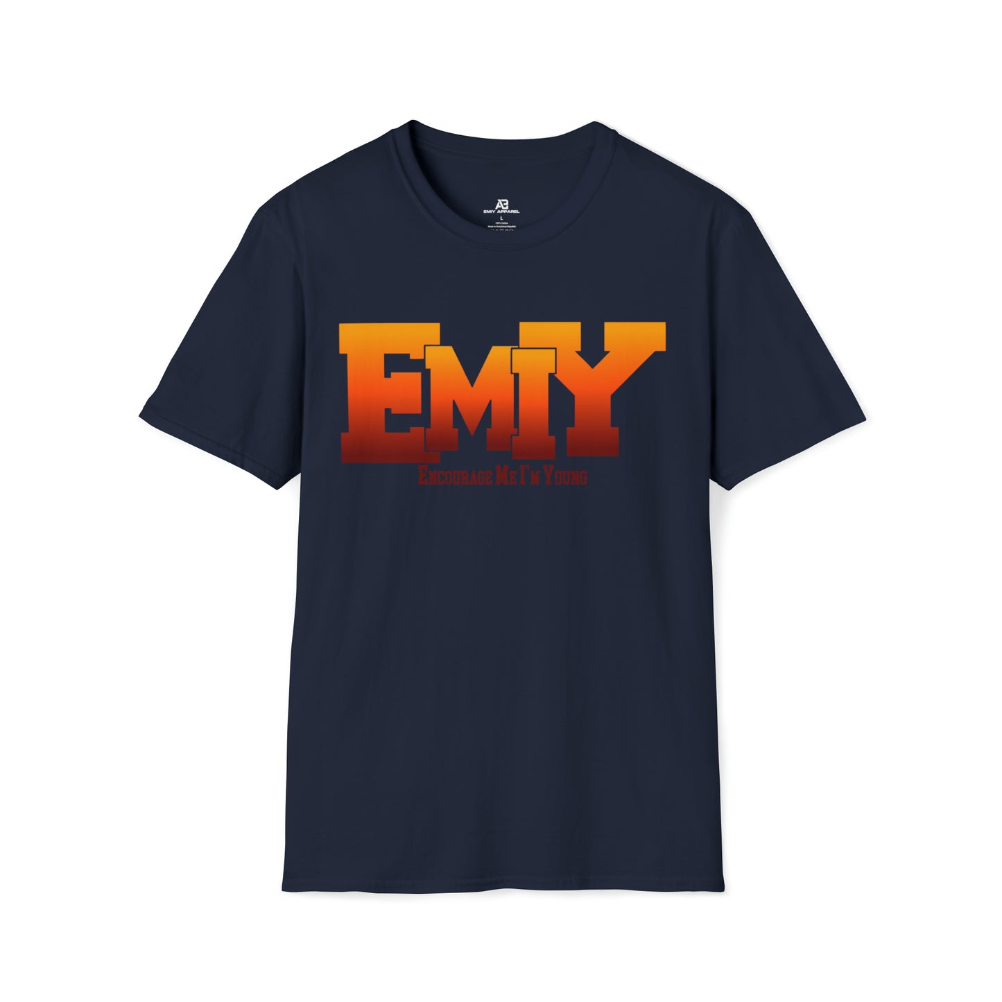 navy EMIY Burnt Unisex Softstyle T-Shirt