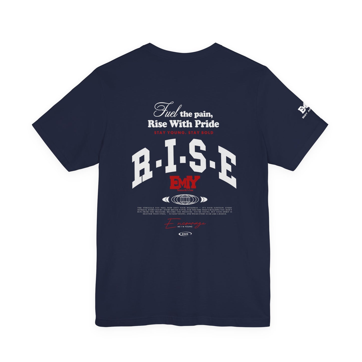 Motivational Fitness T-Shirt - 'Fuel The Pain, Rise With Pride'