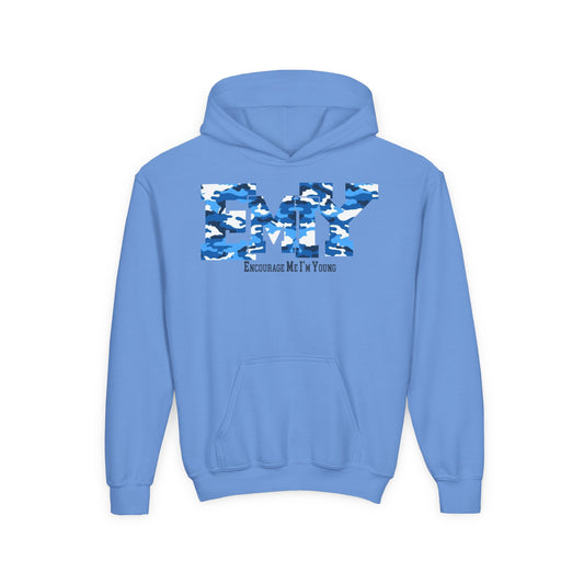 EMIY Blue Camo Youth Hoodie