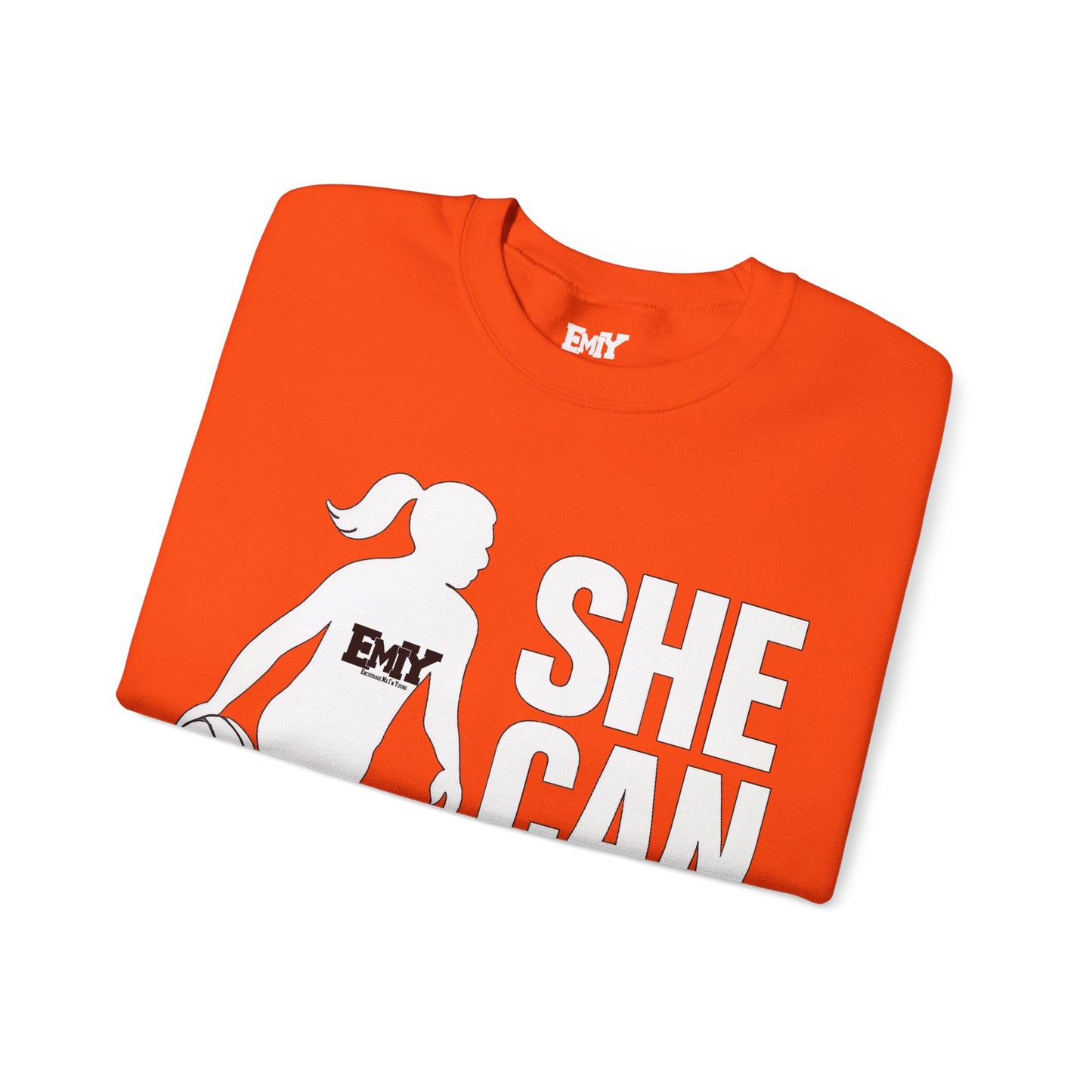 Empowering Sweatshirt: 'She Can Hoop Too' Unisex Fleece Crew