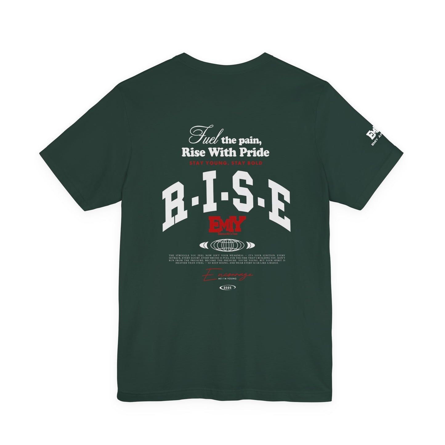 Motivational Fitness T-Shirt - 'Fuel The Pain, Rise With Pride'