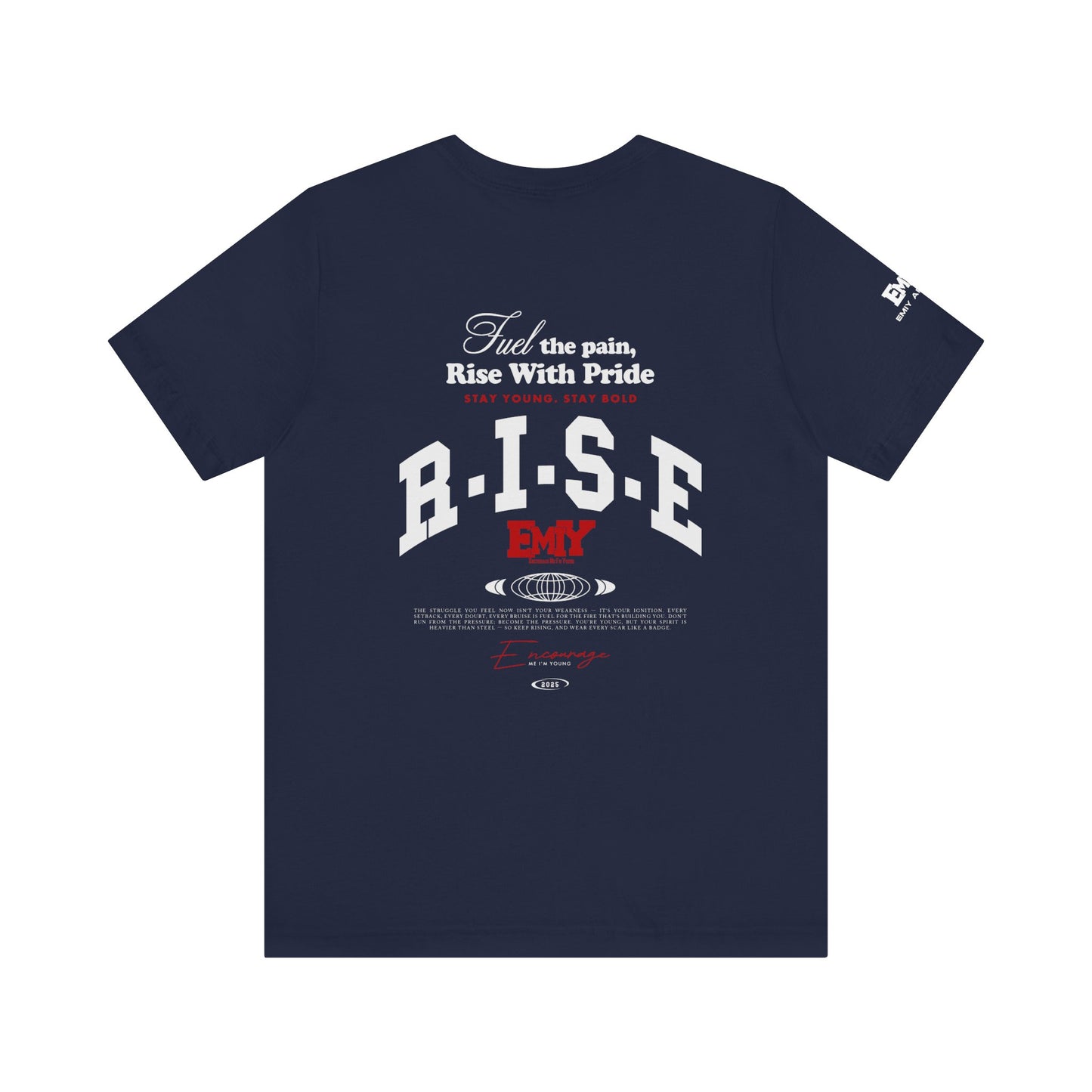 Motivational Fitness T-Shirt - 'Fuel The Pain, Rise With Pride'