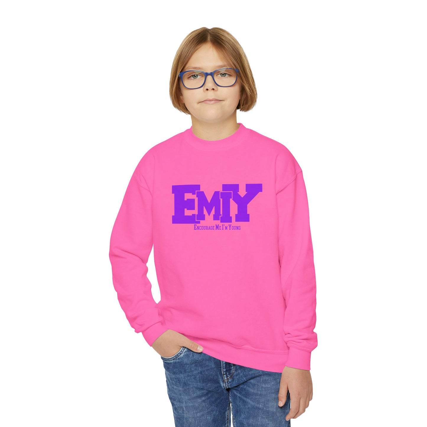 EMIY Youth Purple Crewneck Sweatshirt