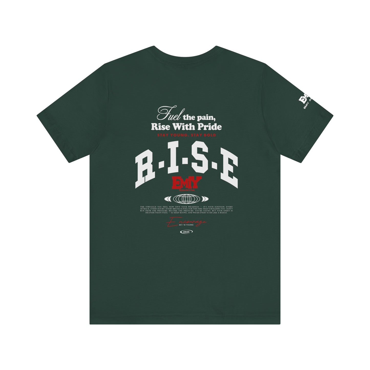 Motivational Fitness T-Shirt - 'Fuel The Pain, Rise With Pride'
