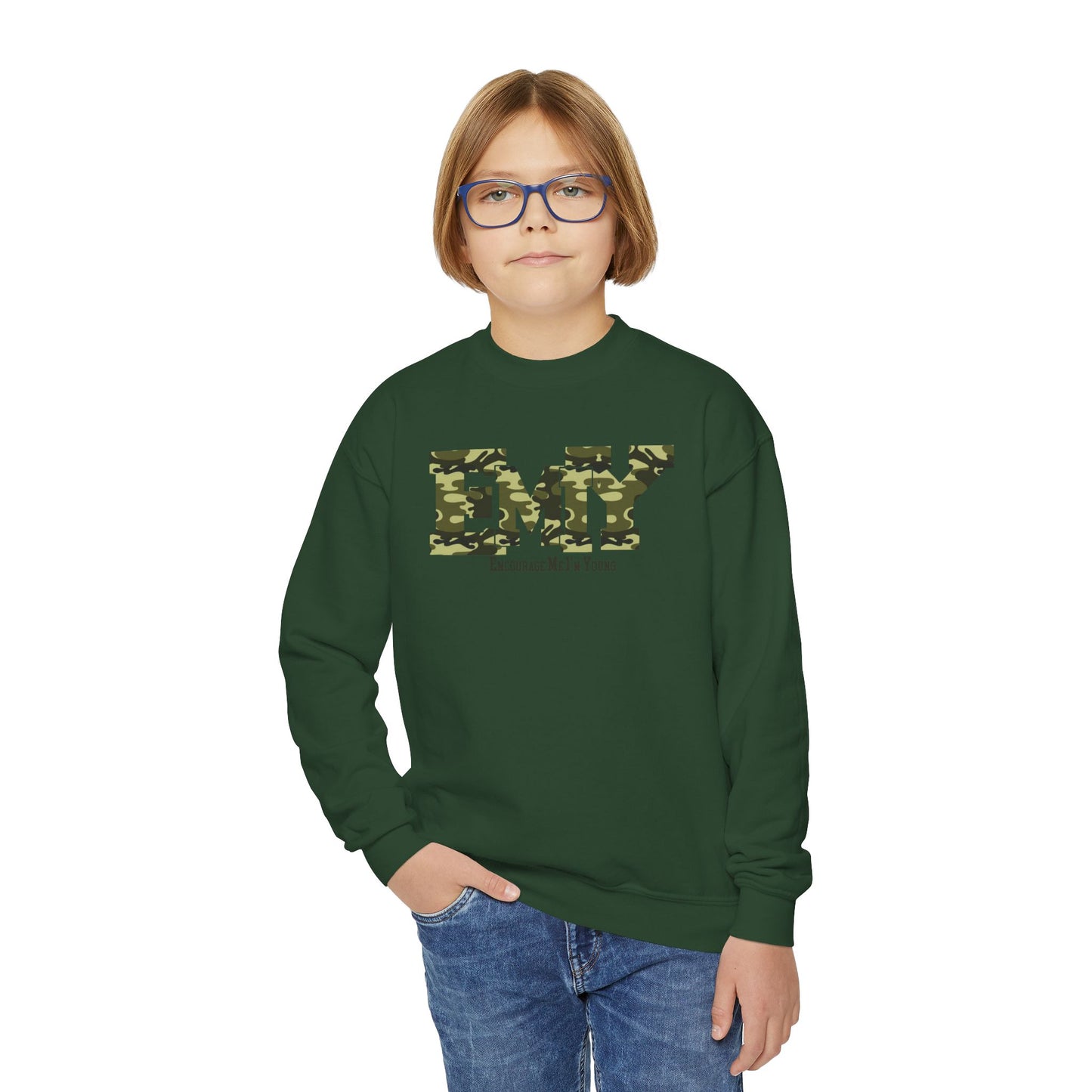 EMIY Youth Camo Crewneck Sweatshirt