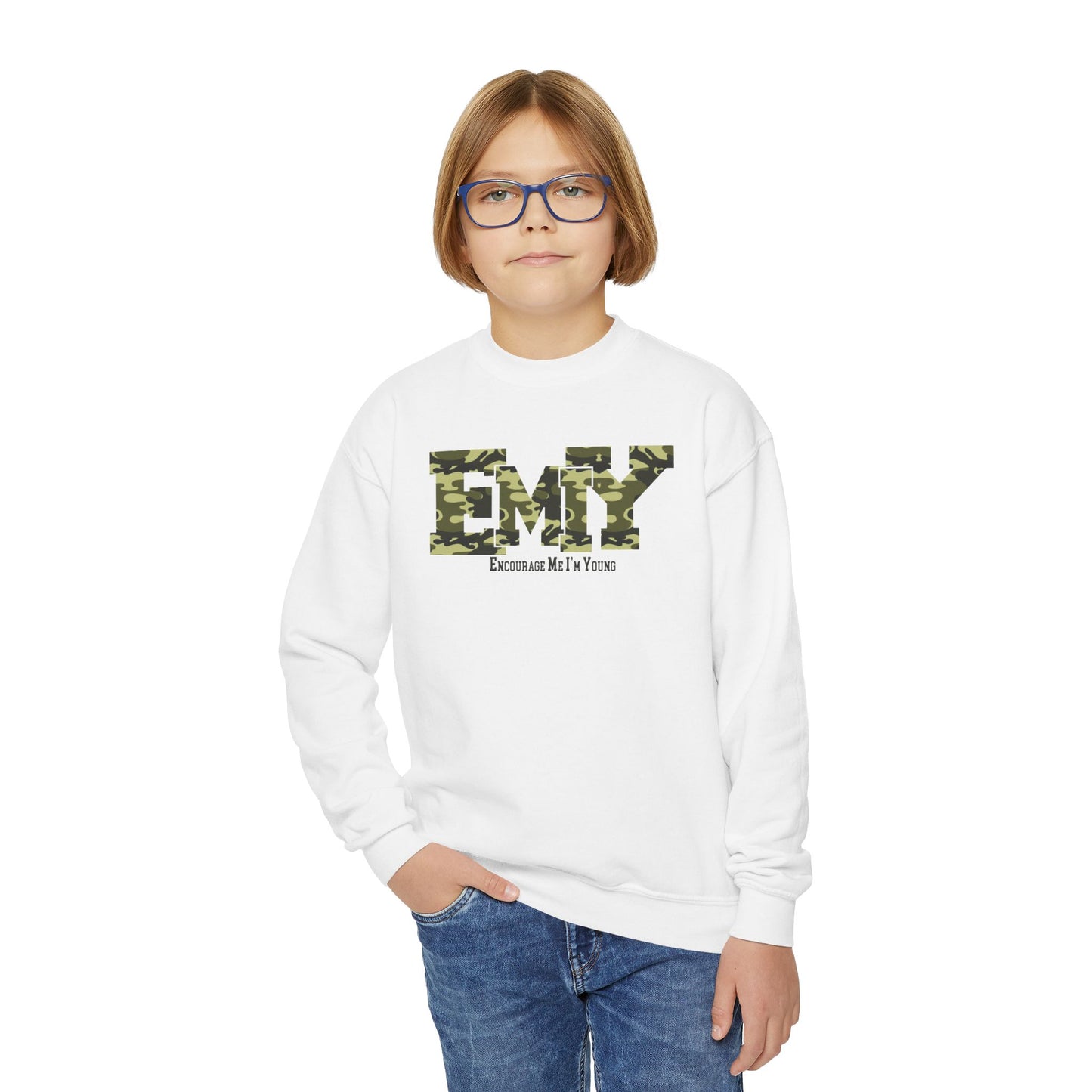 EMIY Youth Camo Crewneck Sweatshirt