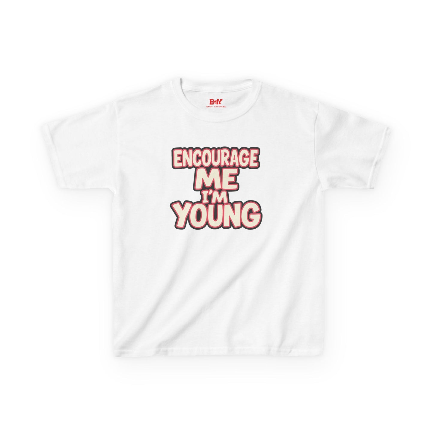 Kids Tee — "Encourage Me I'm Young" Positive Youth Graphic T-Shirt