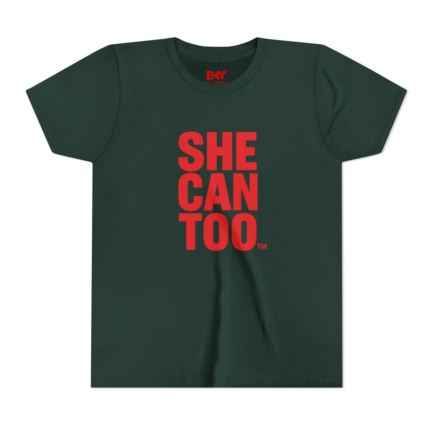 Empowerment Youth Tee - "She Can Too" Inspirational Shirt