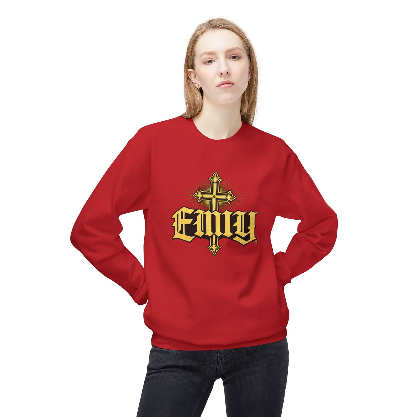 EMIY Wisdom Cross Crewneck Sweatshirt — "Wisdom Doesn’t Shout, It Leads"