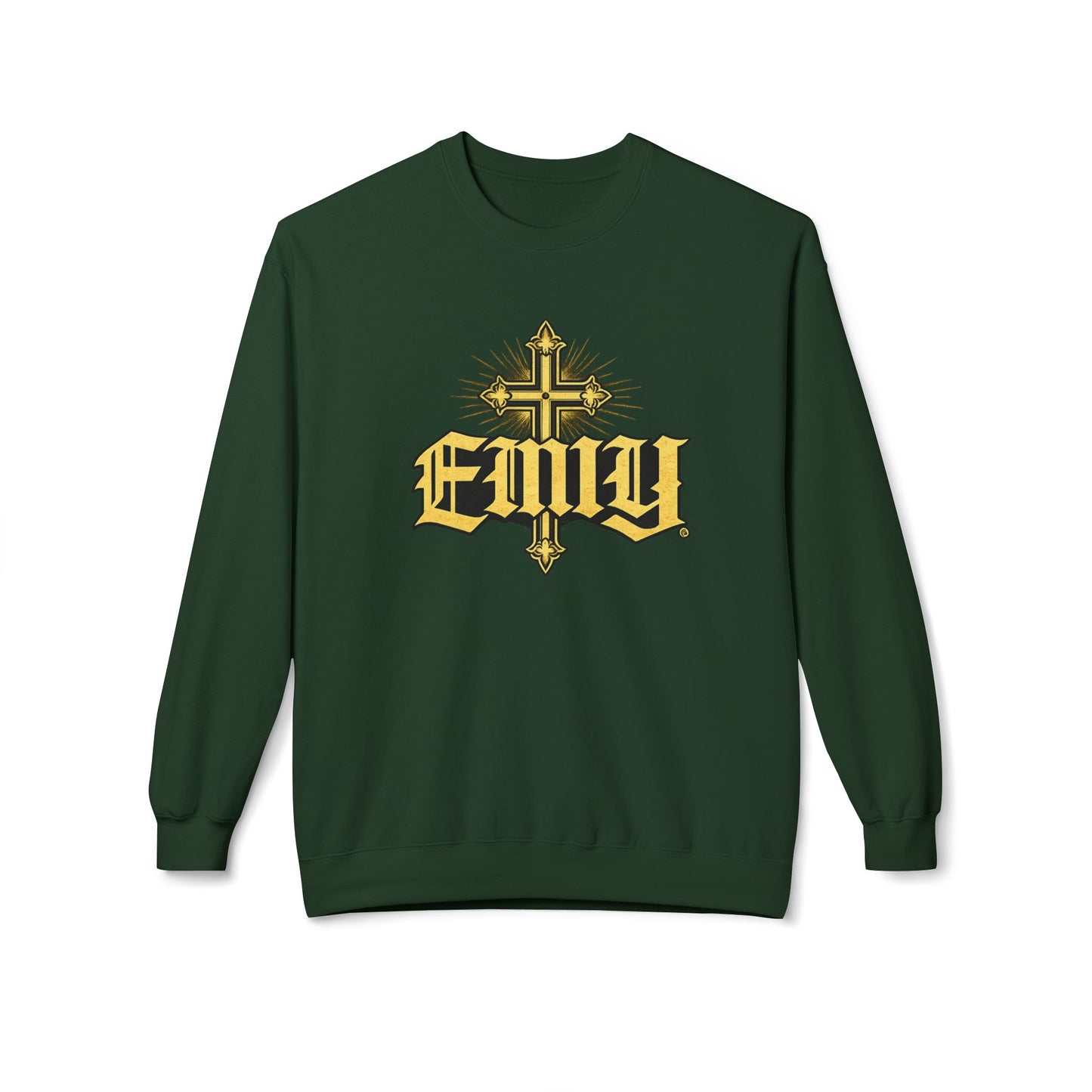 EMIY Wisdom Cross Crewneck Sweatshirt — "Wisdom Doesn’t Shout, It Leads"