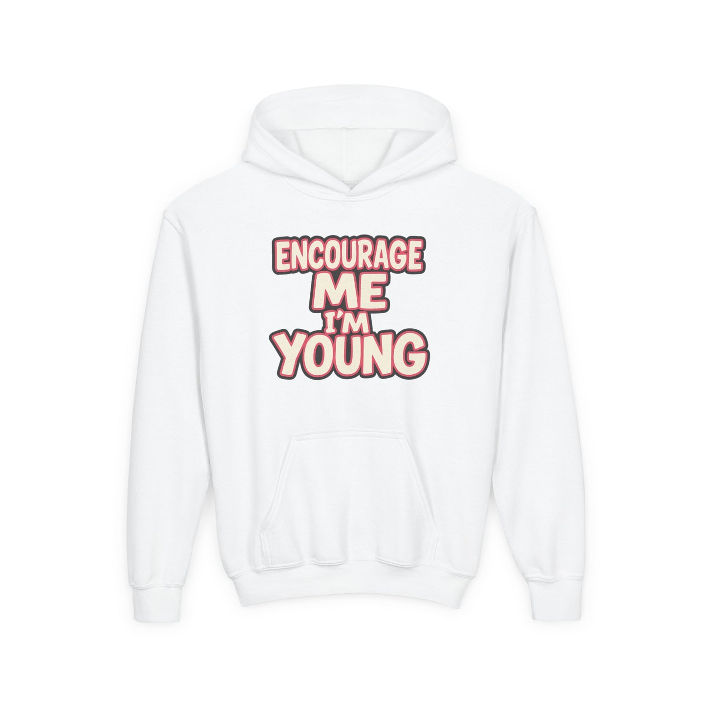 Youth Hoodie — “Encourage Me I’m Young” Graphic Pullover