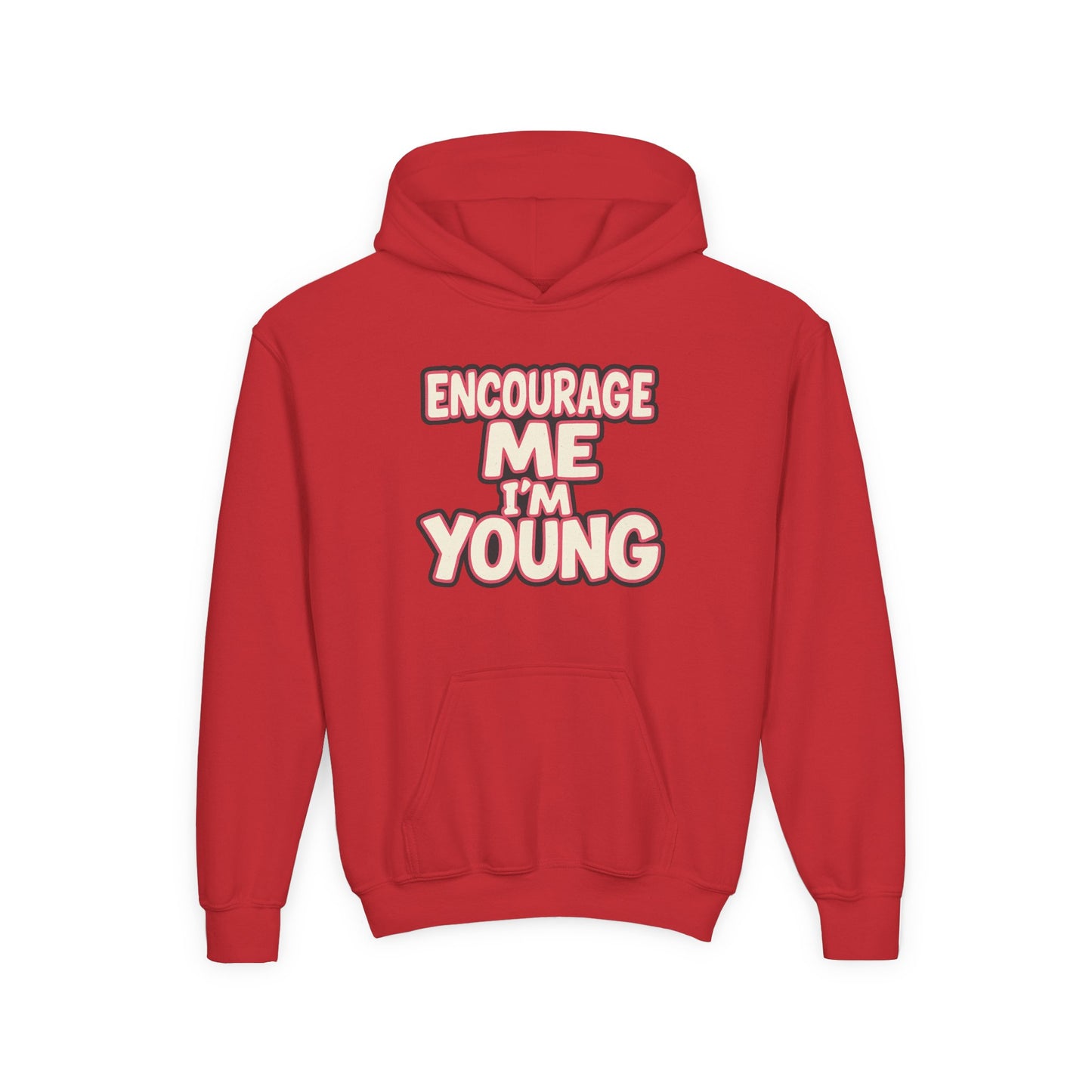 Youth Hoodie — “Encourage Me I’m Young” Graphic Pullover