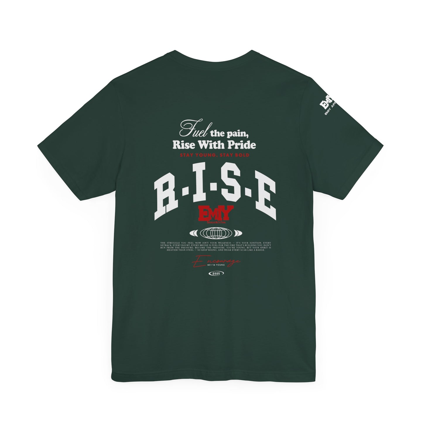 Motivational Fitness T-Shirt - 'Fuel The Pain, Rise With Pride'