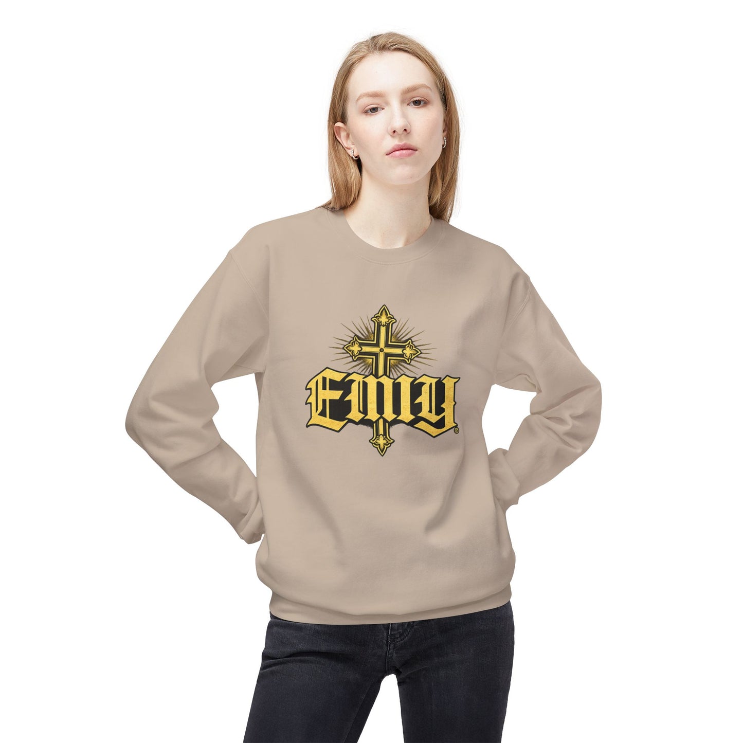 EMIY Wisdom Cross Crewneck Sweatshirt — "Wisdom Doesn’t Shout, It Leads"