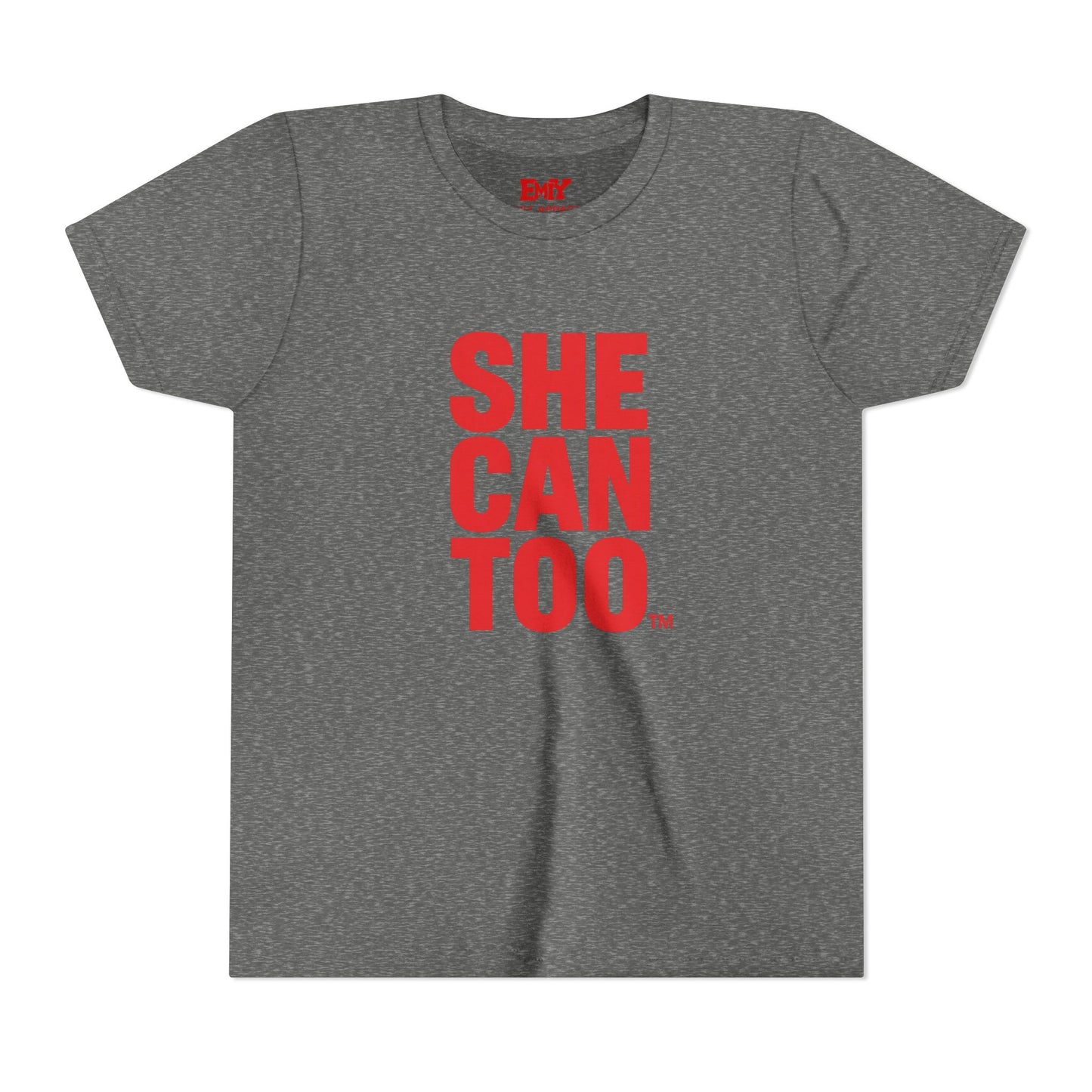 Empowerment Youth Tee - "She Can Too" Inspirational Shirt
