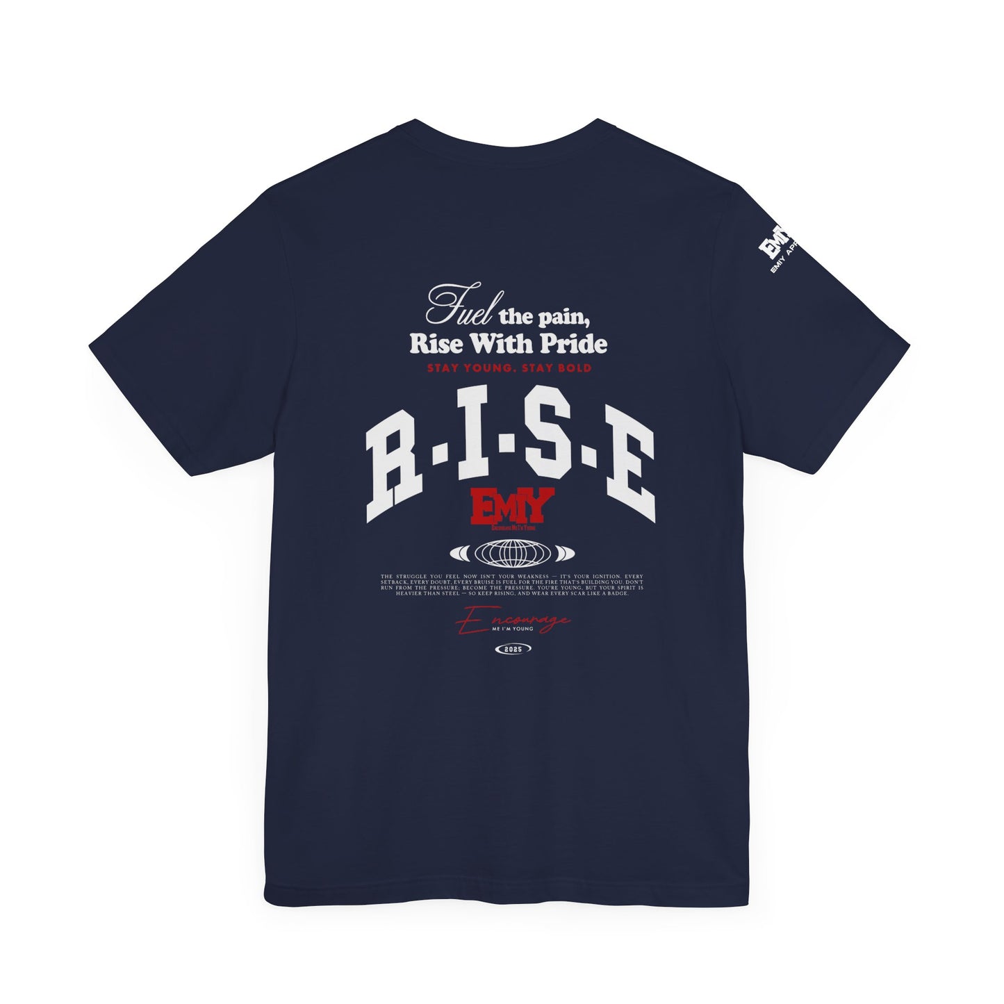 Motivational Fitness T-Shirt - 'Fuel The Pain, Rise With Pride'