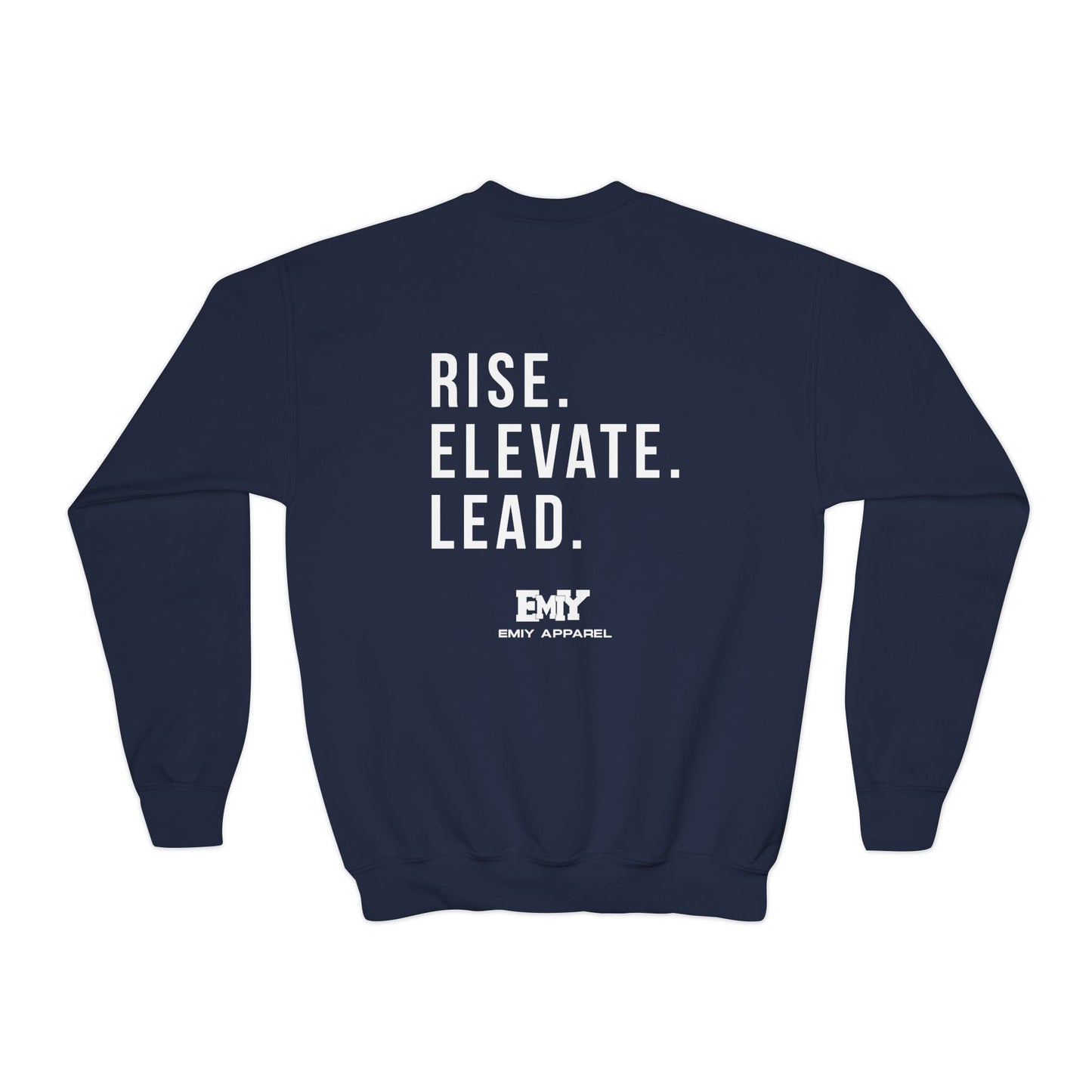 Youth Crewneck Sweatshirt — "Rise. Elevate. Lead."