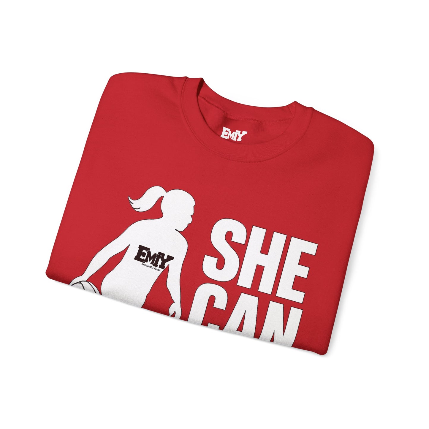 Empowering Sweatshirt: 'She Can Hoop Too' Unisex Fleece Crew