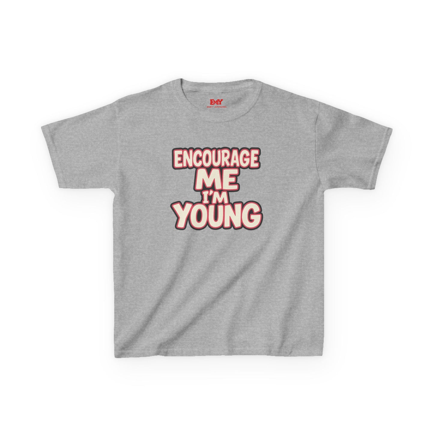 Kids Tee — "Encourage Me I'm Young" Positive Youth Graphic T-Shirt
