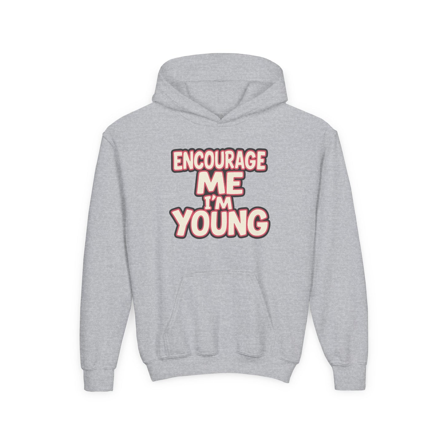 Youth Hoodie — “Encourage Me I’m Young” Graphic Pullover