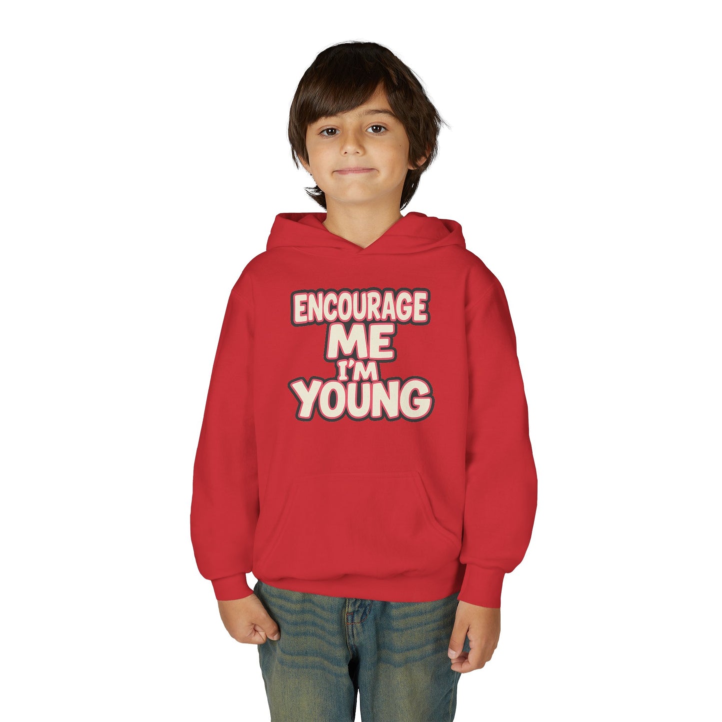 Youth Hoodie — “Encourage Me I’m Young” Graphic Pullover