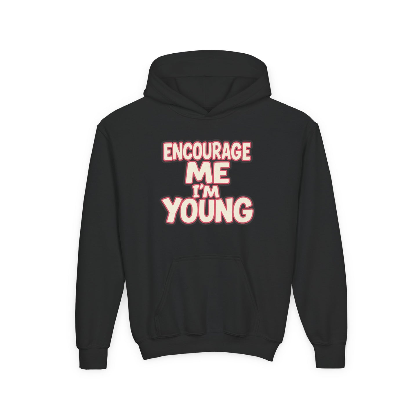 Youth Hoodie — “Encourage Me I’m Young” Graphic Pullover