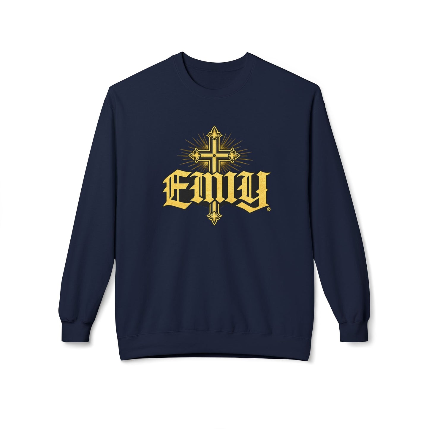 EMIY Wisdom Cross Crewneck Sweatshirt — "Wisdom Doesn’t Shout, It Leads"