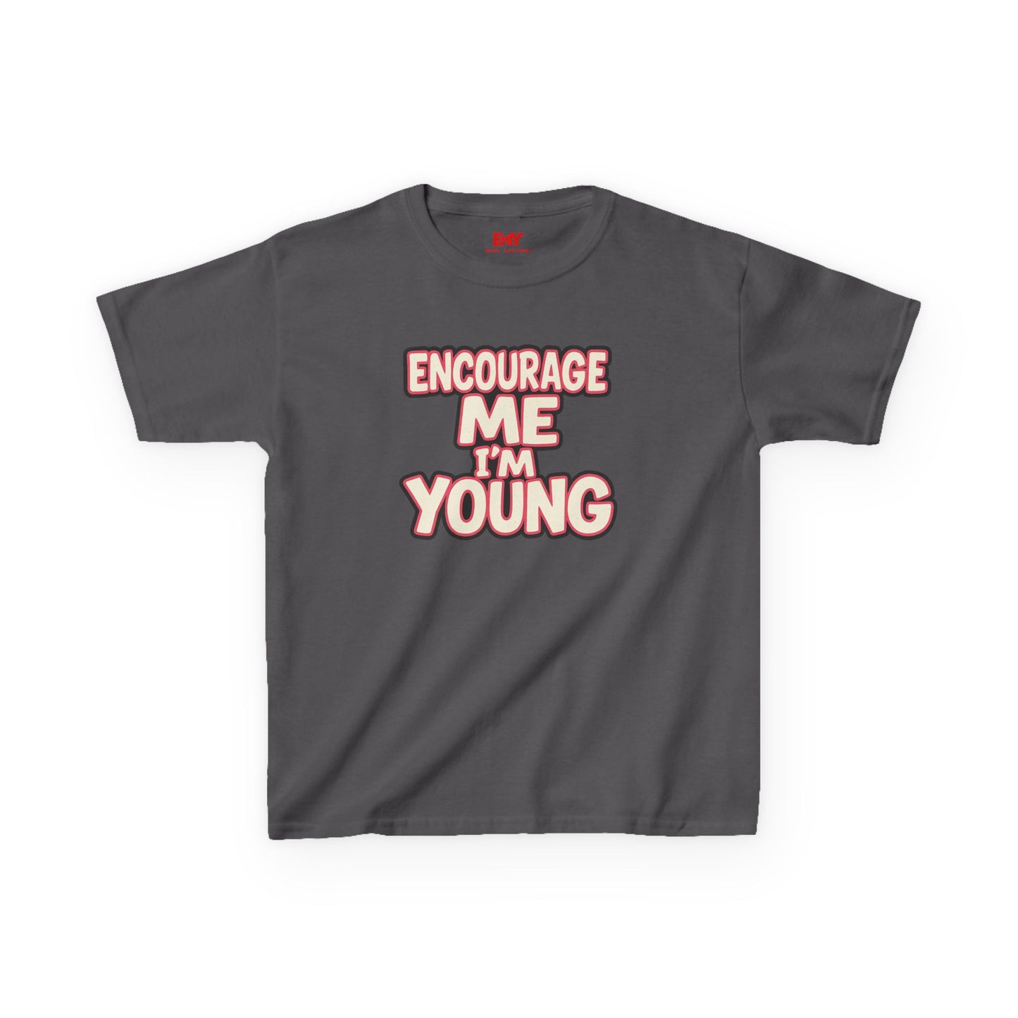 Kids Tee — "Encourage Me I'm Young" Positive Youth Graphic T-Shirt