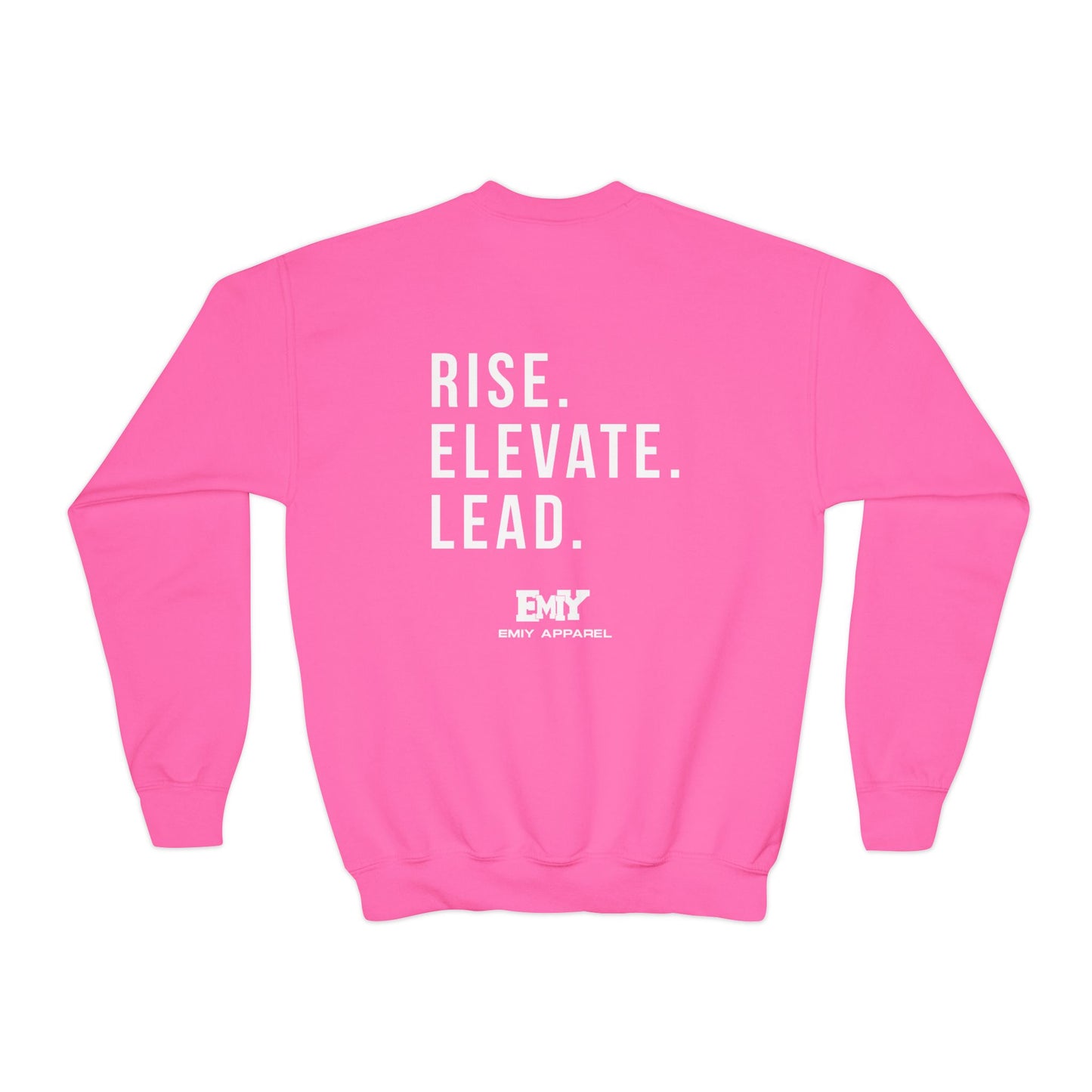 Youth Crewneck Sweatshirt — "Rise. Elevate. Lead."