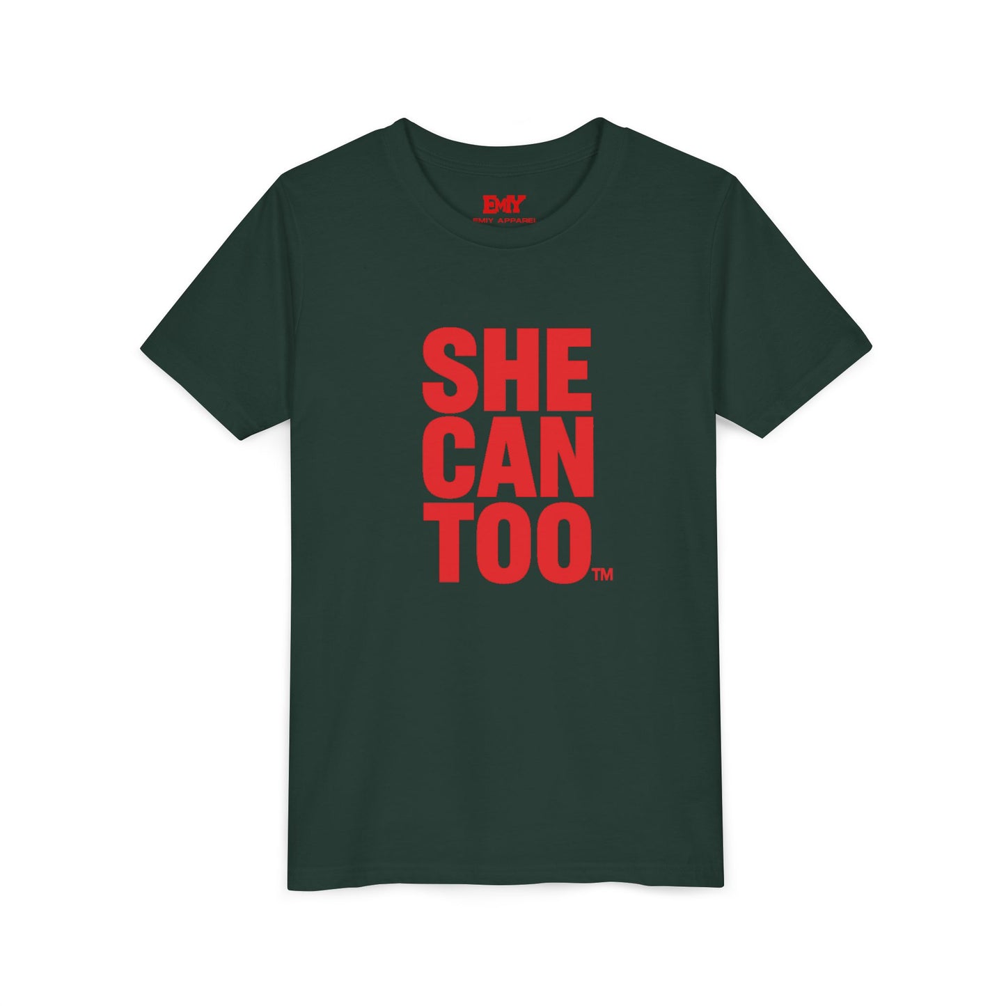 Empowerment Youth Tee - "She Can Too" Inspirational Shirt