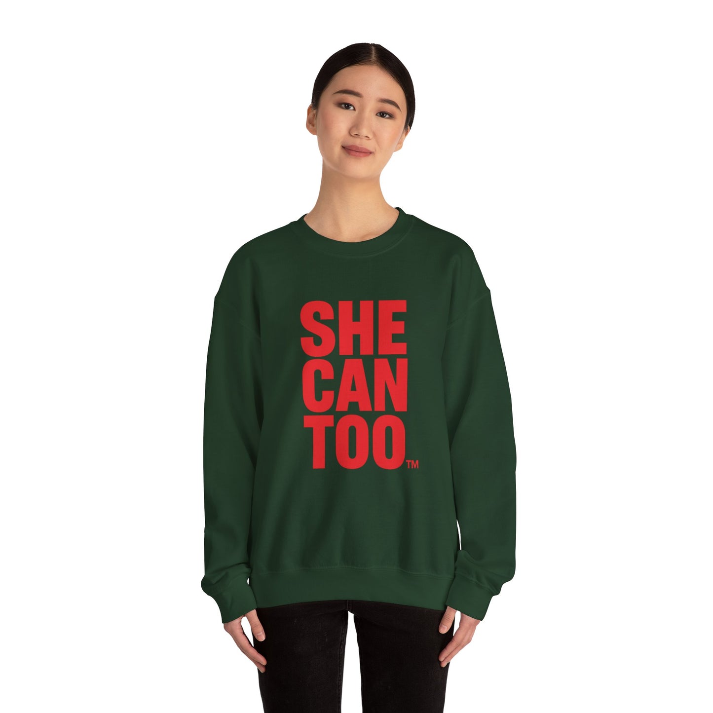 She Can Too Red Sweatshirt (Unapologetically Me)