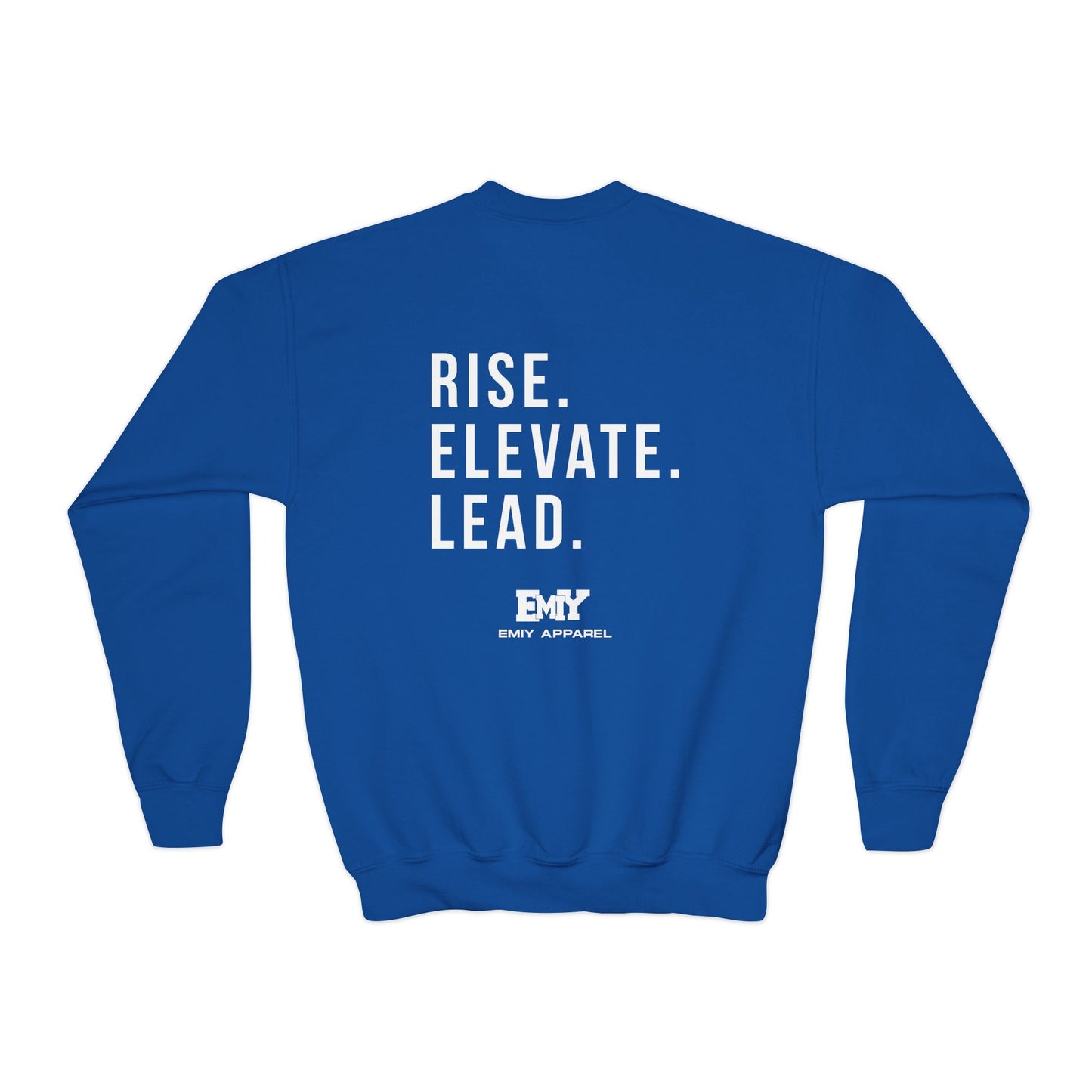 Youth Crewneck Sweatshirt — "Rise. Elevate. Lead."