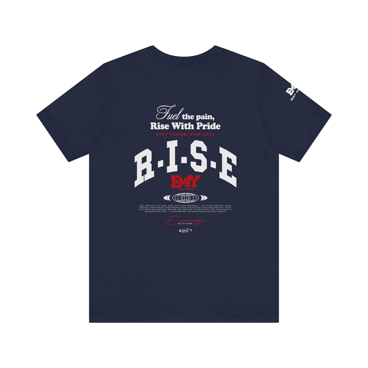 Motivational Fitness T-Shirt - 'Fuel The Pain, Rise With Pride'