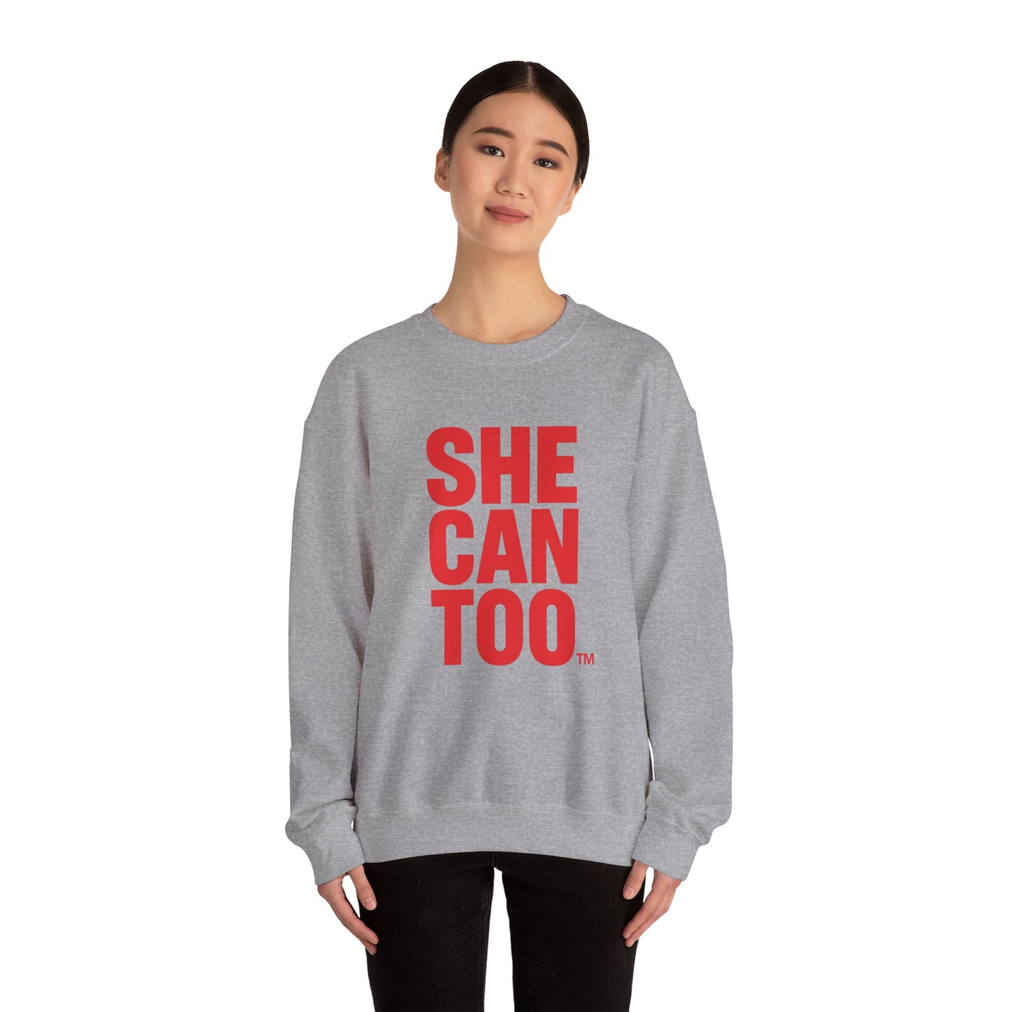 She Can Too Red Sweatshirt (Unapologetically Me)