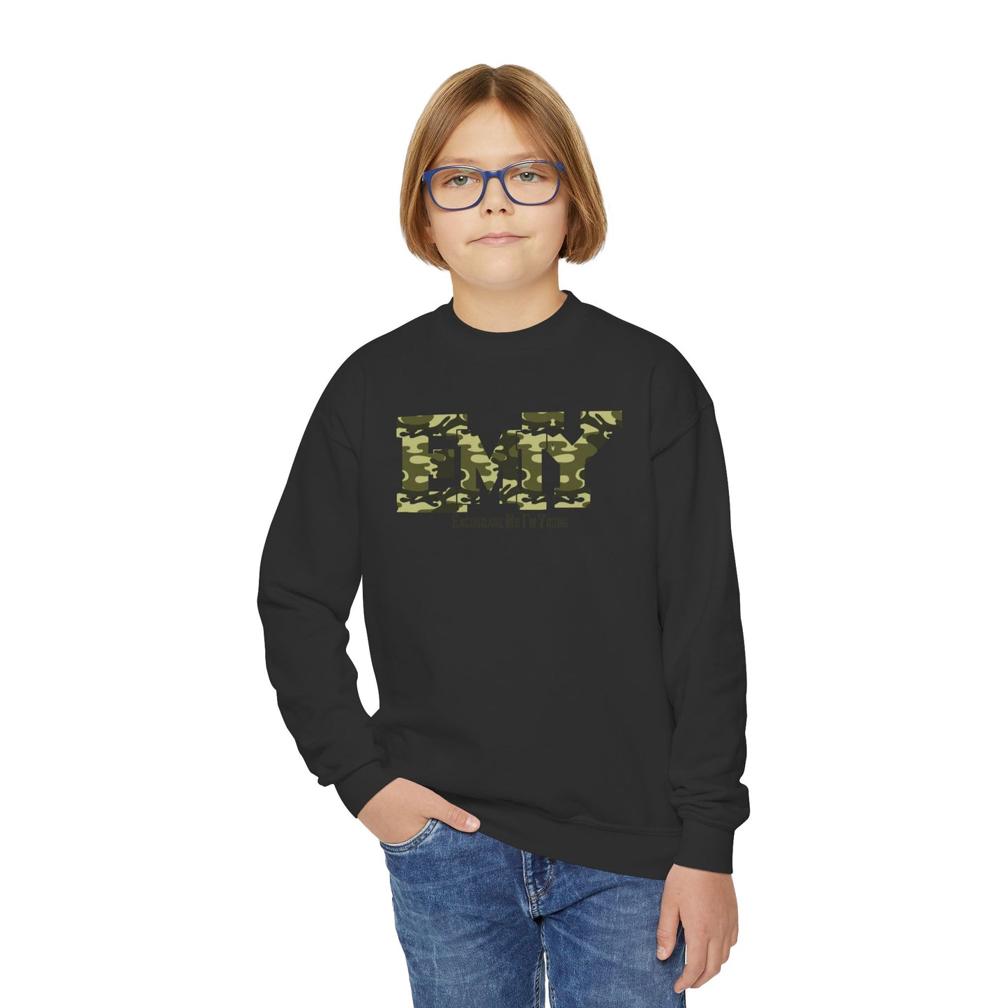 EMIY Youth Camo Crewneck Sweatshirt