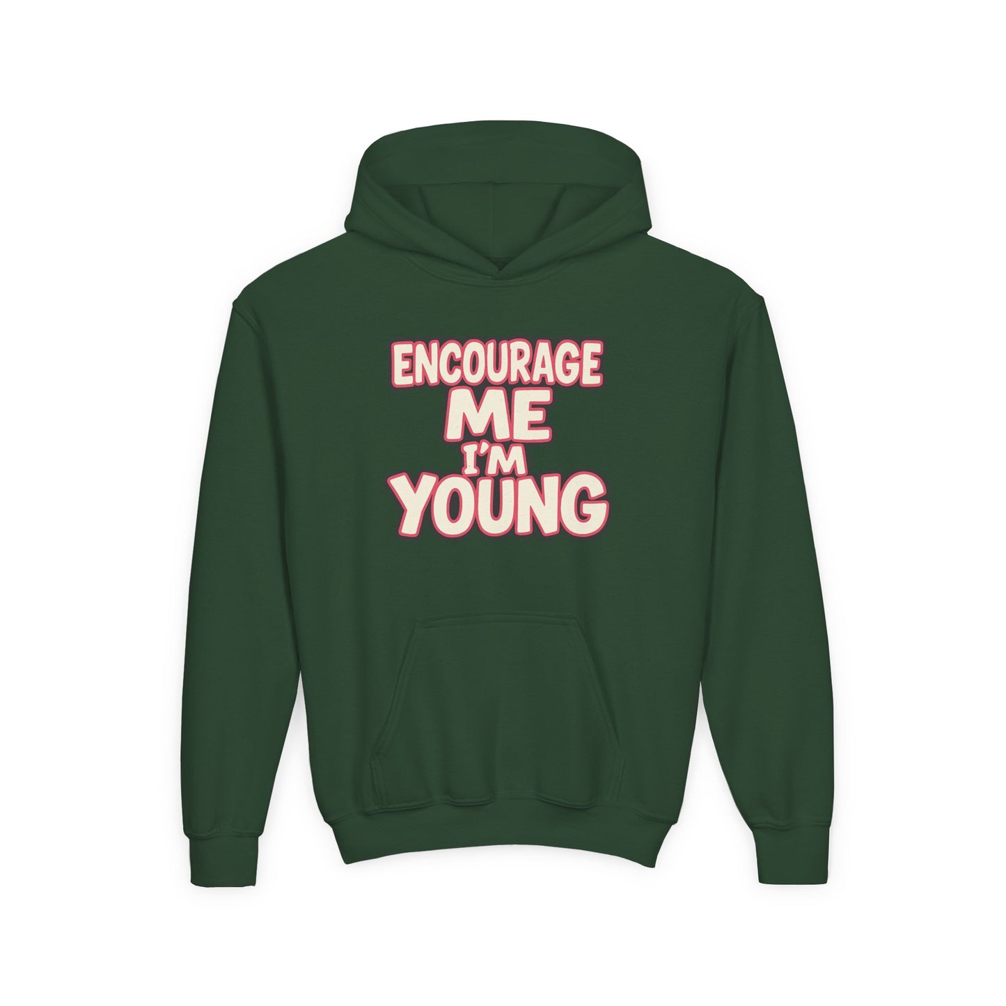 Youth Hoodie — “Encourage Me I’m Young” Graphic Pullover
